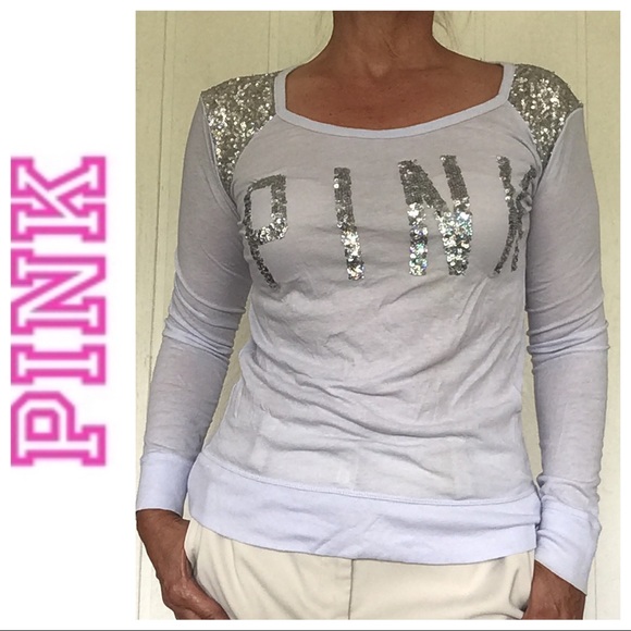 PINK Victoria's Secret Tops - VICTORIAS SECRET PINK Y2K PURPLE SEQUIN TEE XS